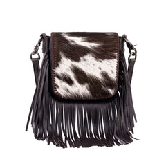RLC-L161 Montana West Genuine Leather Hair-On Collection Fringe Crossbody