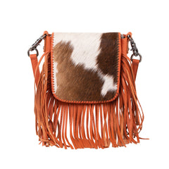 RLC-L161 Montana West Genuine Leather Hair-On Collection Fringe Crossbody
