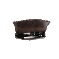 RLC-L171  Montana West 100% Genuine Leather Hand Tooled Clutch/Crossbody