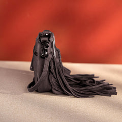RLC-L180 Montana West Genuine Leather Hair-On Collection Fringe Crossbody