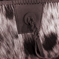 RLC-L180 Montana West Genuine Leather Hair-On Collection Fringe Crossbody
