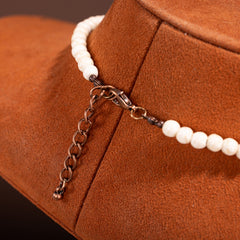 RNS-04-120  Rustic Couture's Double Layered Beaded Necklace With Pendant