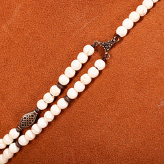 RNS-04-120  Rustic Couture's Double Layered Beaded Necklace With Pendant