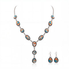 RNS-04-121  Rustic Couture's Bohemian Y Shaped Western Necklace