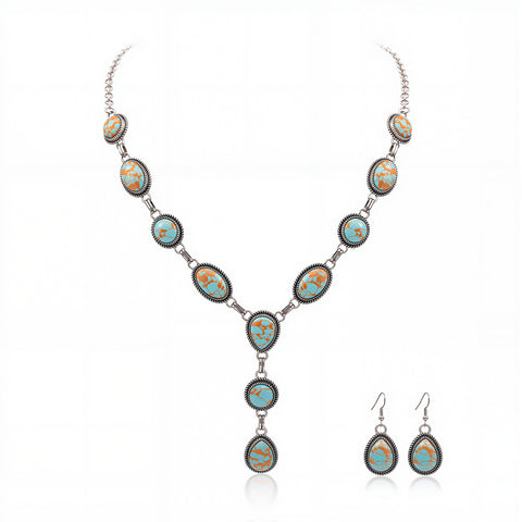 RNS-04-121  Rustic Couture's Bohemian Y Shaped Western Necklace