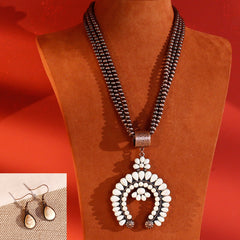 RNS-1006 Rustic Couture's Bohemian Jewelry Sets Pendant Necklace Earrings