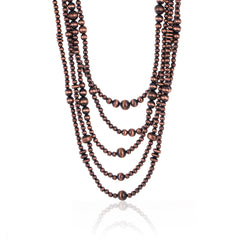 RNS-1018  Rustic Couture's  Beaded  Layered Necklace