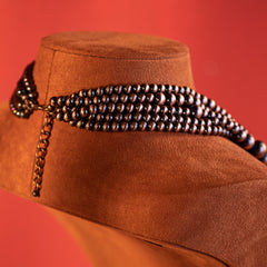 RNS-1018  Rustic Couture's  Beaded  Layered Necklace