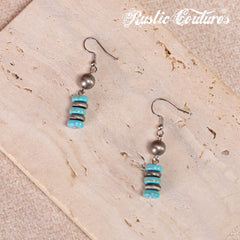 RNS-1034  Rustic Couture's  Beaded  Layered Necklace Earrings Set