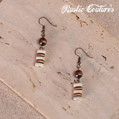 RNS-1034  Rustic Couture's  Beaded  Layered Necklace Earrings Set