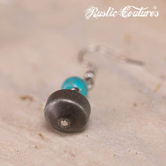 RNS-1035  Rustic Couture's  Turquoise Beaded  Layered Necklace Earrings Set