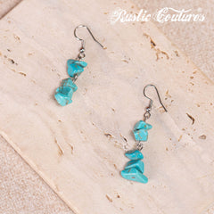 RNS-1037  Rustic Couture's  Layered Beaded Chips Mixed Necklace Earrings Set