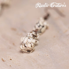 RNS-1037  Rustic Couture's  Layered Beaded Chips Mixed Necklace Earrings Set