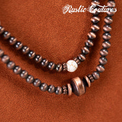RNS-1038  Rustic Couture's  Layered Beaded Necklace Earrings Set