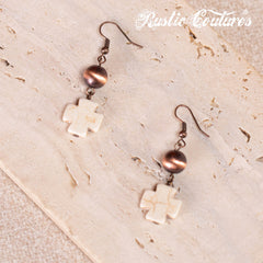 RNS-1038  Rustic Couture's  Layered Beaded Necklace Earrings Set