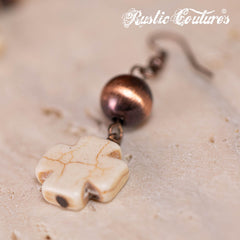 RNS-1038  Rustic Couture's  Layered Beaded Necklace Earrings Set