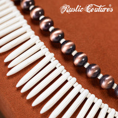 RNS-1046  Rustic Couture's Bohemian Beaded Necklace Earrings Set
