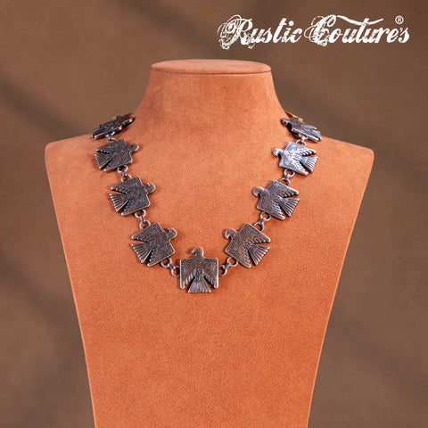 RNS-1053 Rustic Couture's  Navajo Thunderbird Necklace