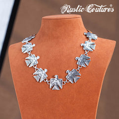 RNS-1053 Rustic Couture's  Navajo Thunderbird Necklace
