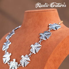 RNS-1053 Rustic Couture's  Navajo Thunderbird Necklace