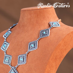 RNS-1054 Rustic Couture's  Navajo Chain Concho Necklace