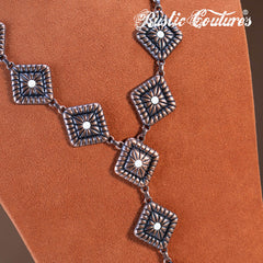 RNS-1054 Rustic Couture's  Navajo Chain Concho Necklace
