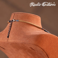 RNS-1054 Rustic Couture's  Navajo Chain Concho Necklace