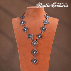 RNS-1054 Rustic Couture's  Navajo Chain Concho Necklace