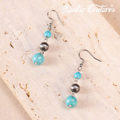 RNS-1057 Rustic Couture's  Layered Beaded Necklace Earrings Set