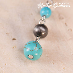 RNS-1057 Rustic Couture's  Layered Beaded Necklace Earrings Set