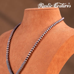 RNS-1058  Rustic Couture's Bohemian Beaded Necklace Stone Pendant