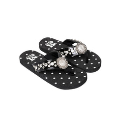 SE17-S001A Montana West Bling Bling Collection Flip Flops By Size (Thin Sole)