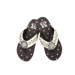 SE17-S001A Montana West Bling Bling Collection Flip Flops By Size (Thin Sole)