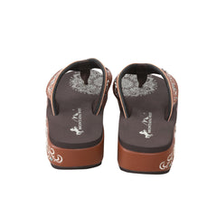 SEF10-S185 Montana West Laser-Cut Embroidered Wedge with Crosses Flip Flops By Size