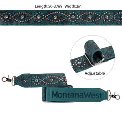 PST-2008  Montana West Western Guitar Style Tooled Crossbody Strap