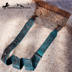 PST-2008  Montana West Western Guitar Style Tooled Crossbody Strap