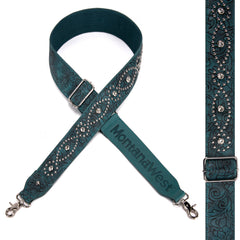 PST-2008  Montana West Western Guitar Style Tooled Crossbody Strap