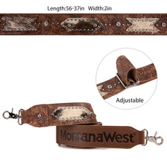 PST-2009  Montana West Western Guitar Style Tooled Cowhide Crossbody Strap