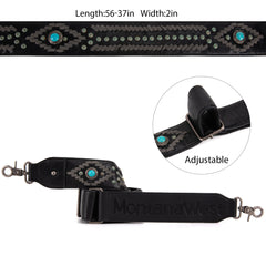 PST-2010  Montana West Western Guitar Style Tooled Cowhide Crossbody Strap