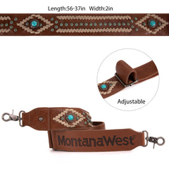 PST-2010  Montana West Western Guitar Style Tooled Cowhide Crossbody Strap