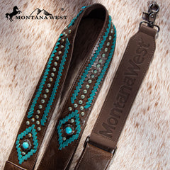 PST-2010  Montana West Western Guitar Style Tooled Cowhide Crossbody Strap