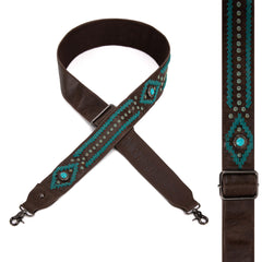 PST-2010  Montana West Western Guitar Style Tooled Cowhide Crossbody Strap