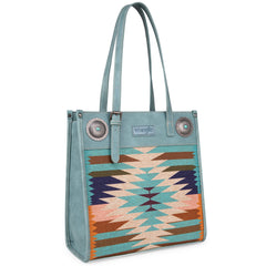 WG52-G8317 Wrangler Aztec Concealed Carry Tote - Turquoise