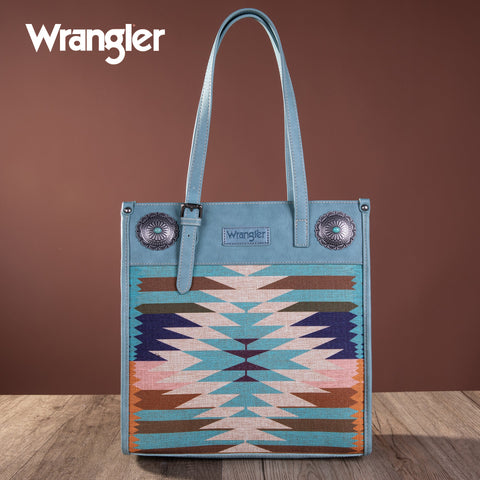 WG52-G8317 Wrangler Aztec Concealed Carry Tote - Turquoise