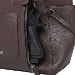 TR132G-8317W  Trinity Ranch Hair-On Leather Studs Collection Concealed Carry Tote With Wallet