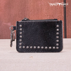 TR159 -183  Trinity Ranch Genuine Hair-On Cowhide /Tooled  Collection Phone Purse with Coin Pouch