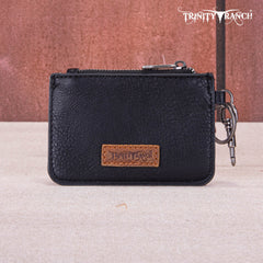 TR159 -183  Trinity Ranch Genuine Hair-On Cowhide /Tooled  Collection Phone Purse with Coin Pouch