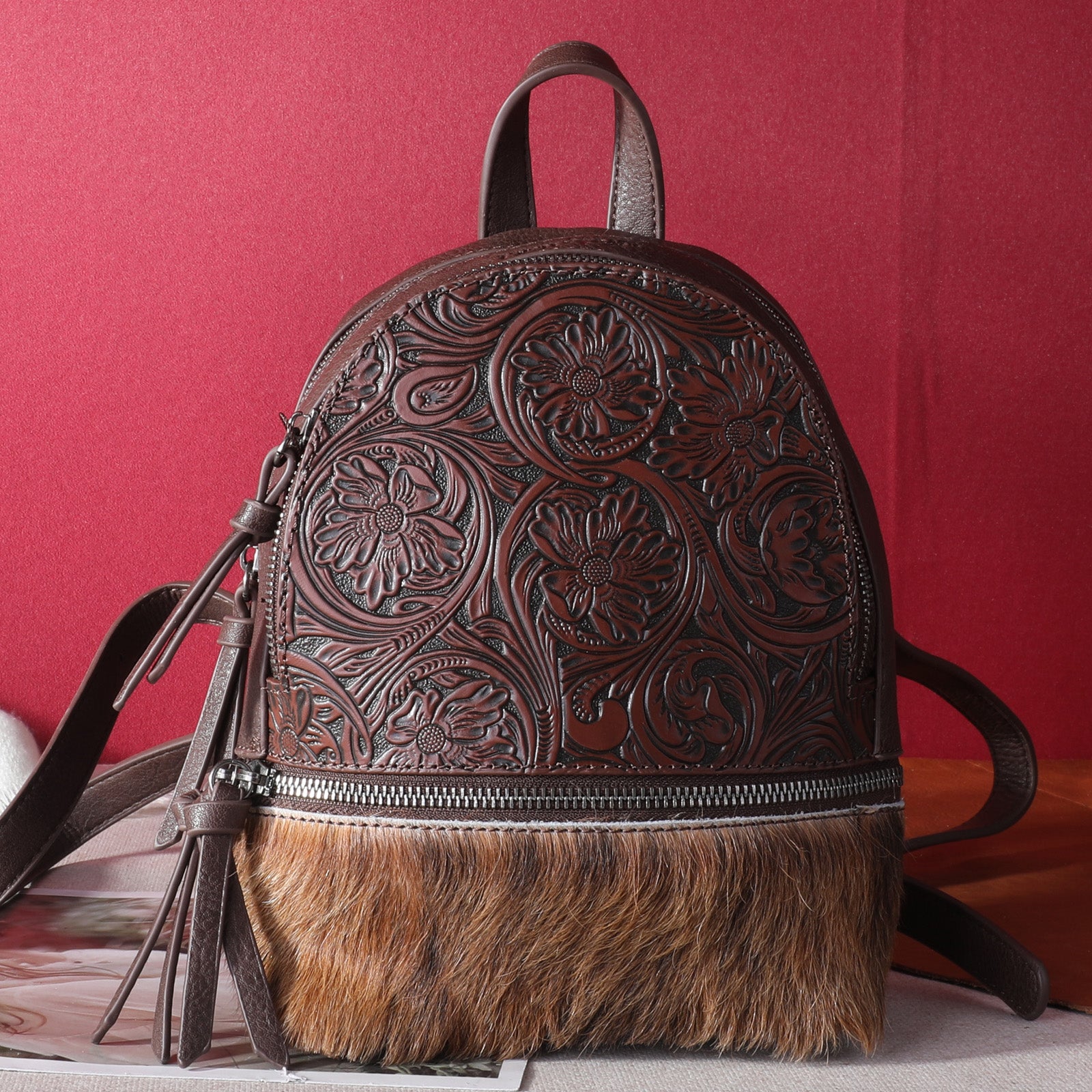 backpack trinity traveler TR160-9110A Trinity Ranch Hair-On Cowhide Collection Mini Backpack – MONTANA WEST U.S.A