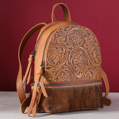 TR160-9110A Trinity Ranch Hair-On Cowhide Collection Mini Backpack