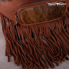 TR165-194A  Trinity Ranch Genuine Hair-On Cowhide Fringe Belt Bag